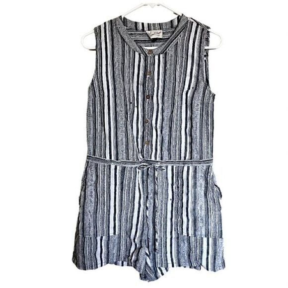 Universal Thread 100% Cotton Stripe Romper - Picture 3 of 15